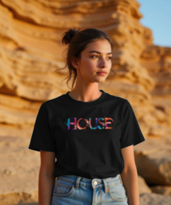 House painted-style womens t-shirt