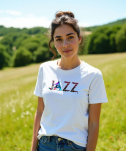 Alternative view of Jazz painted-style womens t-shirt