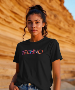 Techno painted-style womens t-shirt