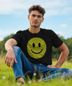 Alternative view of djektd Happy House mens t-shirt