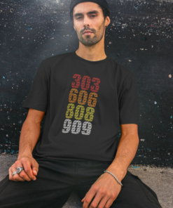 Alternative view of djektd iconic drums (classic colours) mens t-shirt