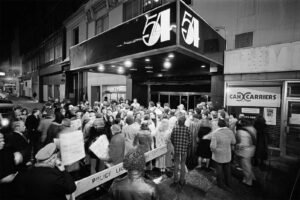 Studio 54. The nightclub in New York City opened in 1977.